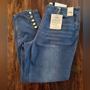 Cato Blue Skinny Jeans with Modern Distressed Look Sz 18 NWT